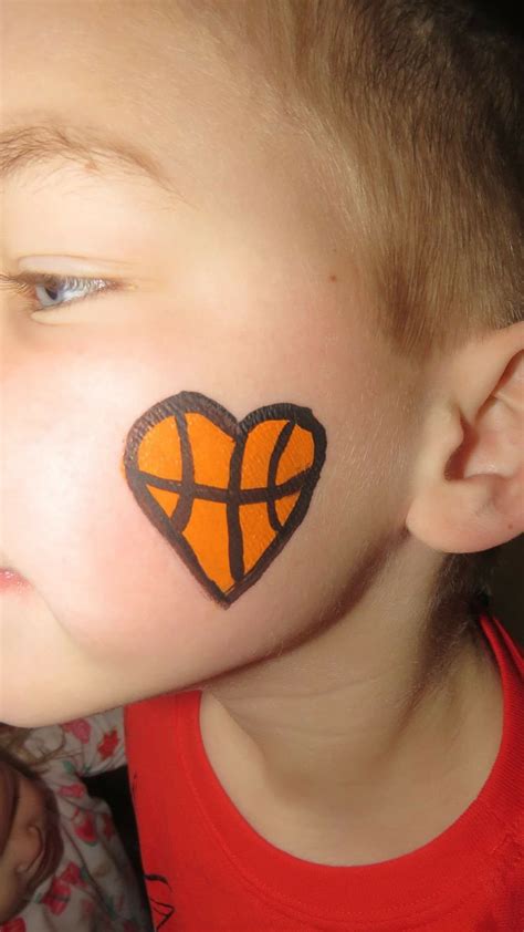 Valentines Day Face Paint Basketball Heart Face Painting Easy Kids