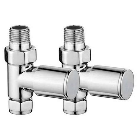 Redroom Straight Round Radiator Valve Pack Chrome