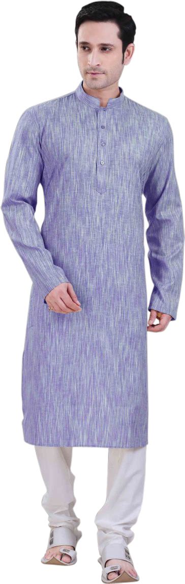 Download Mens Poly Cotton Blue Kurta With Churidar Formal Wear Png