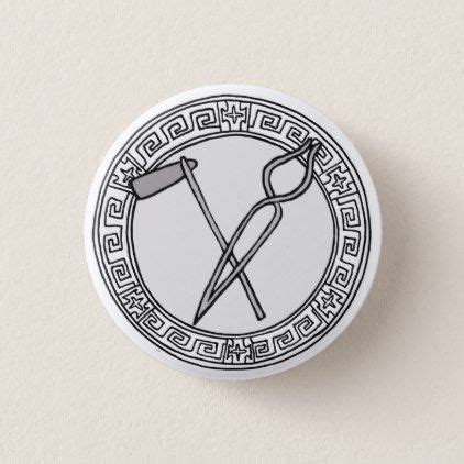 The Olympians! Hephaistos / Vulcan symbol badge Pinback Button | Zazzle | Buttons pinback ...