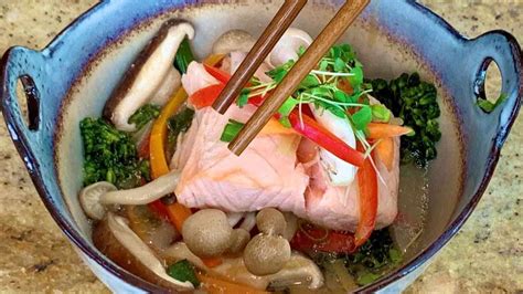 Miso Poached Salmon And Vegetables Youtube