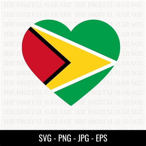 Guyana Flag SVG PNG, Love Guyana, Guyana Svg, Guyana Clipart, Guyana ...