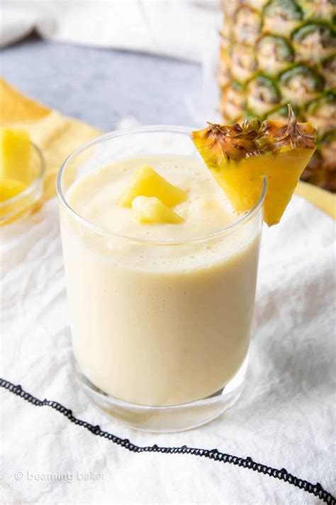 Pineapple Smoothie with Milk & Yogurt - Beaming Baker