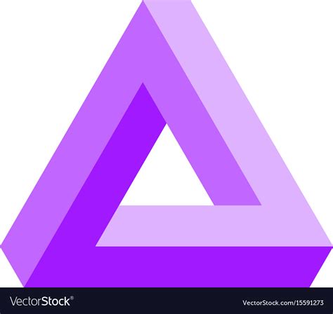 Penrose triangle icon in violet geometric 3d Vector Image