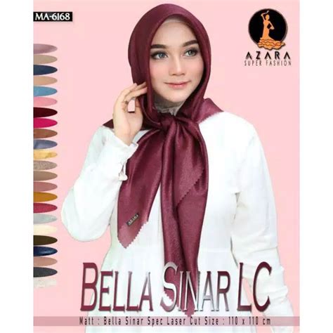 Jual Bisa Seragaman Bella Shinar Glowing Azara Laser Cut Hijab