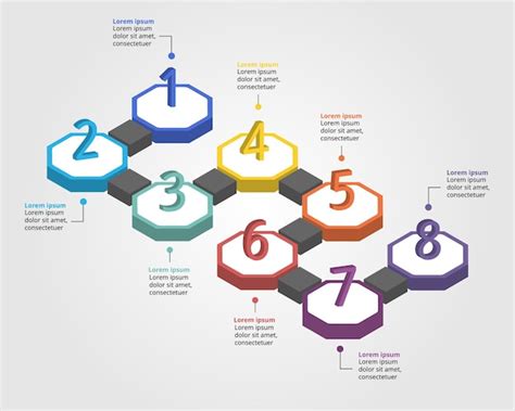 Modelo De Gr Fico De Etapas Octogonal Para Infografia Para Apresenta O