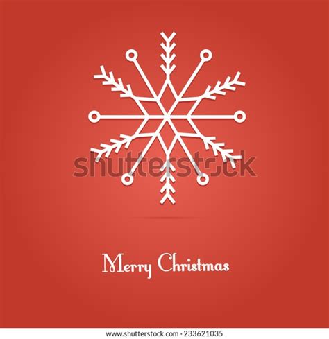 Merry Christmas Card Snowflake Vector Illustration Stock Vector