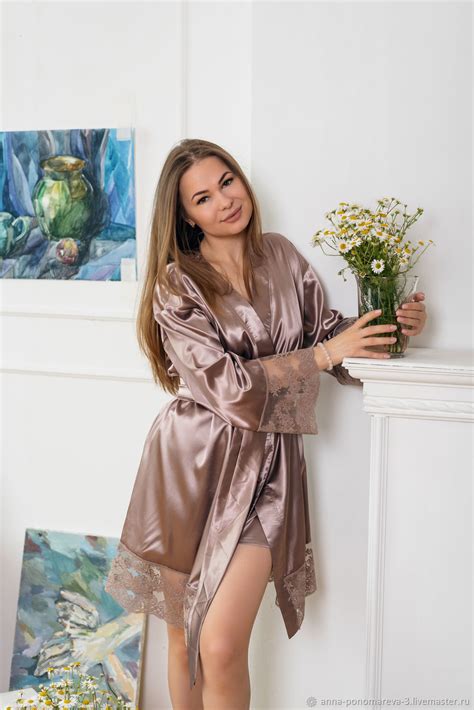 Пеньюар "Изабелла" атласный / Халат женский в интернет-магазине на ...