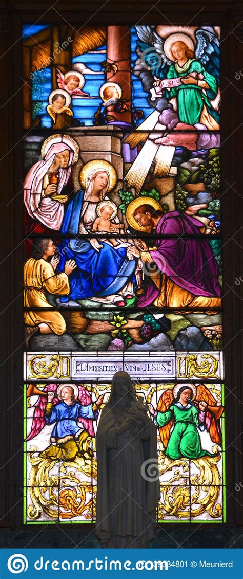 Stained Glass Window Of Saint Joseph Oratory Of Mount Royal Editorial Photo Image Of Joseph