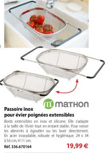 Offre Passoire Inox Pour évier Poignées Extensibles chez Mathon