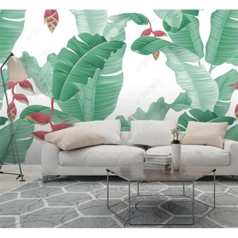 Wallpaper Papier Peint Intiss Panoramique Plantes Tropicales Vertes