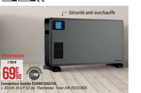 Promo Convecteur Mobile Turbo Digital Thomson Chez Bricorama