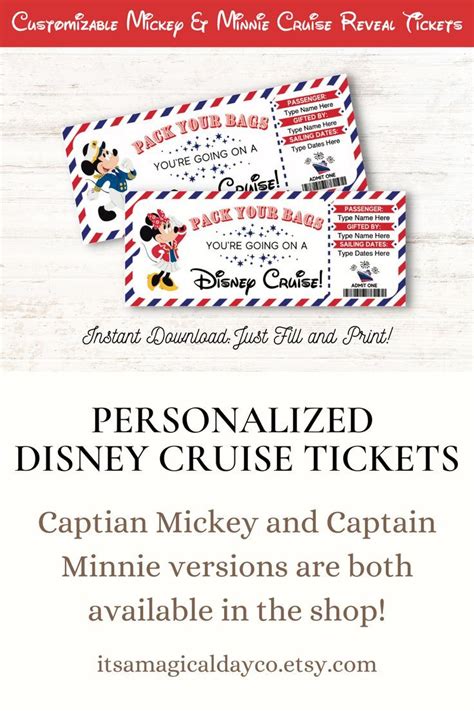 Disney Park Tickets Cruise Tickets Disney Theme Parks Personalized