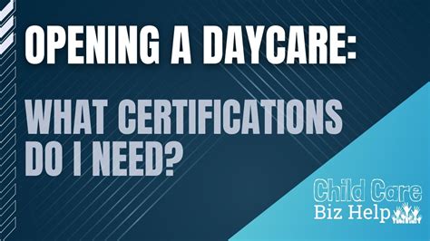 Opening A Daycare What Certifications Do I Need Youtube