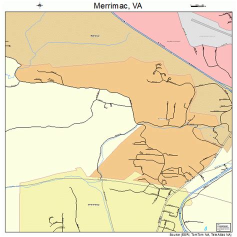 Merrimac Virginia Street Map 5151208