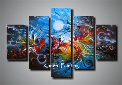 Hand Painted Unframed Abstract Panel Canvas Art Living Room