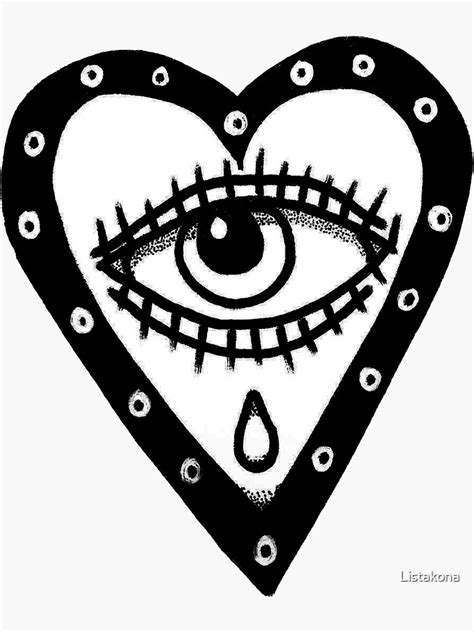 Eye Heart Crying Sticker For Sale By Listakona Redbubble