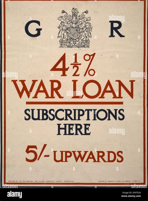 Vintage World War One Poster Loan High Resolution Stock Photography And