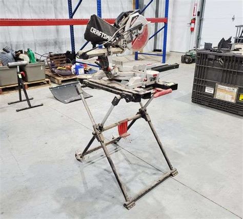 Craftsman 10 Sliding Compound Miter Saw With Laser Trac W Stand Adam Marshall Land And Auction Llc