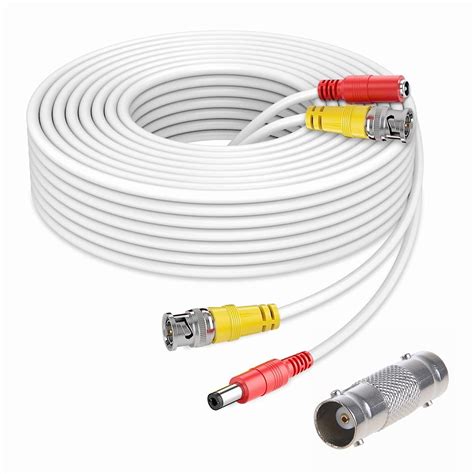 Amazon FITE ON 150ft White CCTV BNC Video Power Cable Compatible