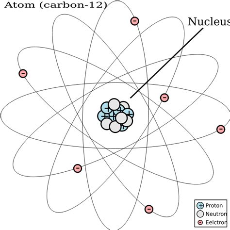 Carbon 12 atom diagram vector image | Free SVG