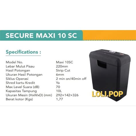 Jual Mesin Penghancur Kertas Secure Maxi Sc Strip Cut Alat Paper