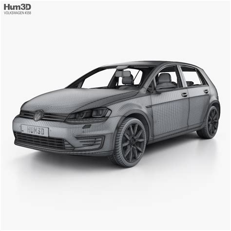 Volkswagen Golf GTE hatchback 5-door with HQ interior 2019 3D model ...