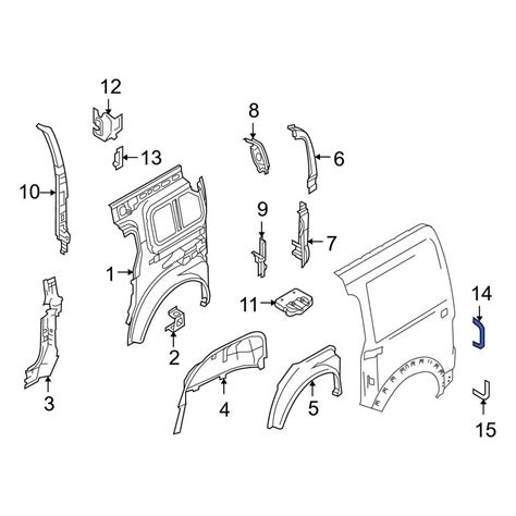 Ford Oe T Z A B Rear Left Upper Body D Pillar Reinforcement