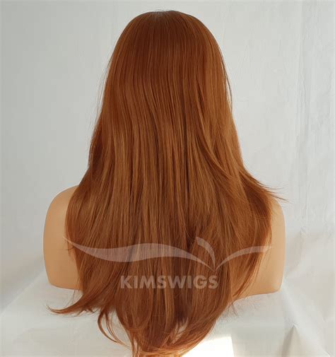 Ladies Womens Long Ginger Mix Heat Resistant Synthetic Wig Uk Etsy