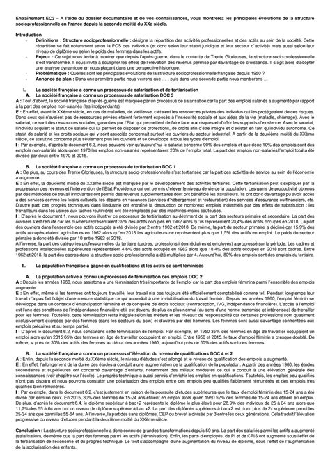 Correction Ec Transformations Structure Socioprofessionnelle