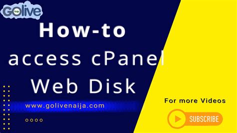 How To Access CPanel Web Disk With GoLive Naija YouTube