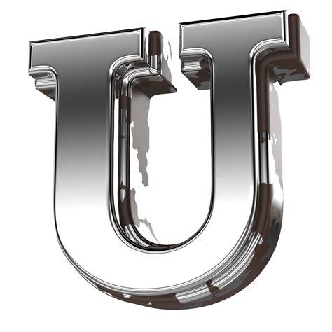 Silver Letter U 3d Rendering 39301027 Png