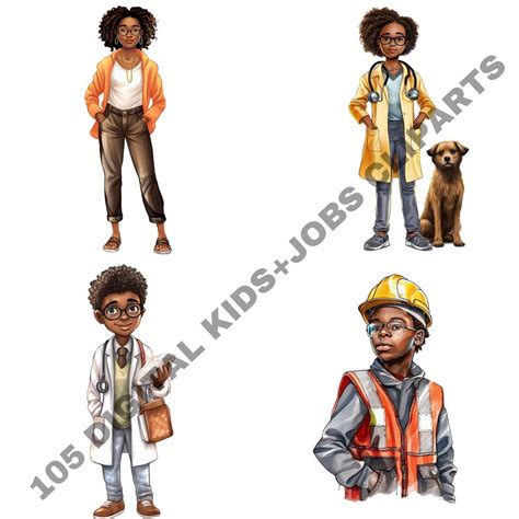 105 Black Kids Dream Job Clipart Black Kids Png Black Girl - Etsy