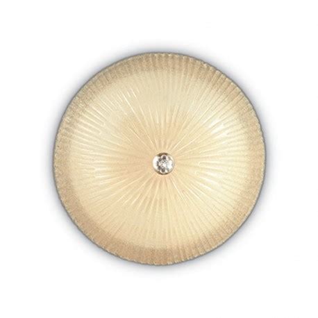 IDEAL LUX SHELL PL6 PLAFONIERA IN VETRO COLOR AMBRA DECORATA CON