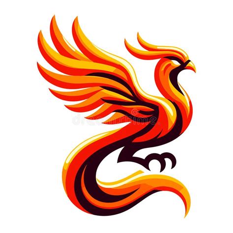 Flying Phoenix Fire Bird Abstract Logo Design Vector Illustration Dove