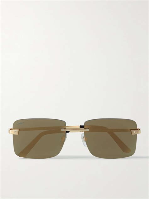 Cartier Eyewear Santos Frameless Gold Tone Sunglasses For Men Mr Porter