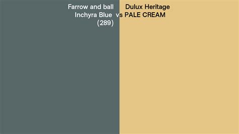 Farrow And Ball Inchyra Blue 289 Vs Dulux Heritage Pale Cream Side By Side Comparison