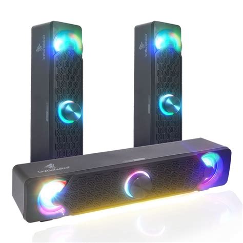 Caixa Soundbar Gamer Profissional Ilumina O Led Rgb Computador Pc