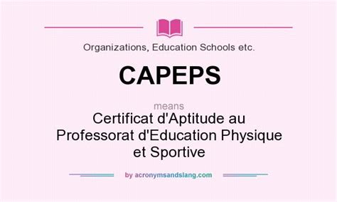 CAPEPS Certificat D Aptitude Au Professorat D Education Physique Et