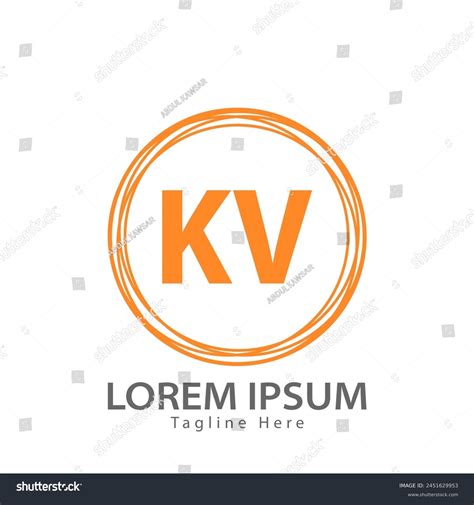 Letter KV Logo KV KV Logo Design Vector Royalty Free Stock Vector