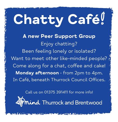 Chatty Café Thurrock And Brentwood Mind