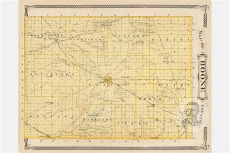 Boone County In Map 1876 Old Map Of Lebanon Indiana Art Etsy