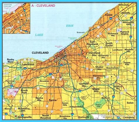 Map of Cleveland - TravelsMaps.Com