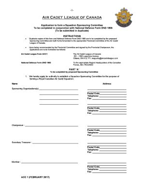 Fillable Online Application To Form A Squadron Sponsoring Committee