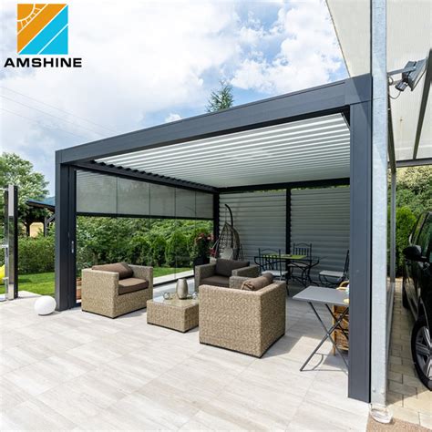 Customized Aluminum Outdoor Pergola Canopy Waterproof Louver Roof