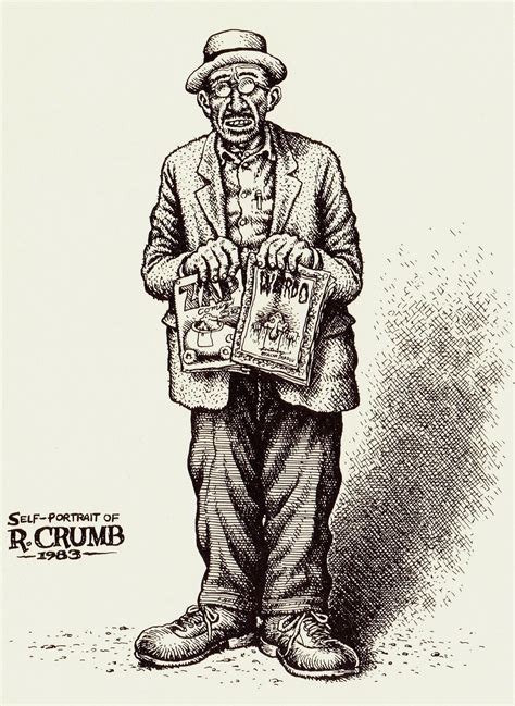 Robert Crumb1983self Portrait Holding Two Classic Periodicals That He