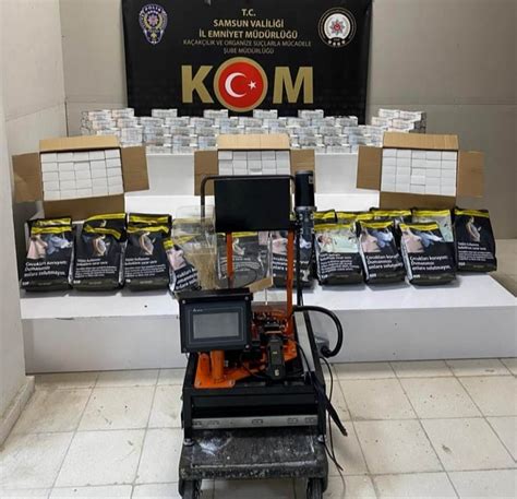 Samsun da kaçakçılık operasyonu 64 bin makaron ele geçirildi