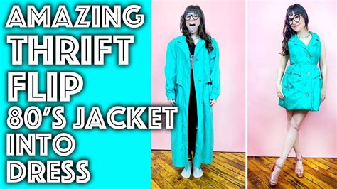 Thrift Flip S Jacket Into Dress Sew Anastasia Youtube In