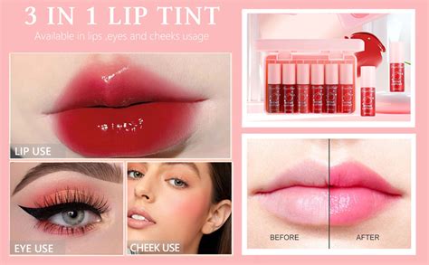 Zarics 6 Colors Lip Tint Stain Korean Lip Gloss Matte