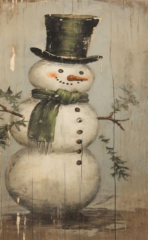 Snowman with green scarf